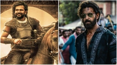 Karthi in Ponniyin Selvan and Hrithik Roshan in Vikram Vedha. The two films released in theatres on September 30. Karthi in Ponniyin Selvan and Hrithik Roshan in Vikram Vedha. The two films released in theatres on September 30. 
