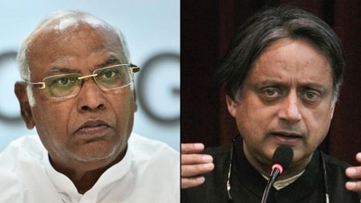 Congress veteran Mallikarjun Kharge and Lok Sabha MP Shashi Tharoor. Congress veteran Mallikarjun Kharge and Lok Sabha MP Shashi Tharoor.