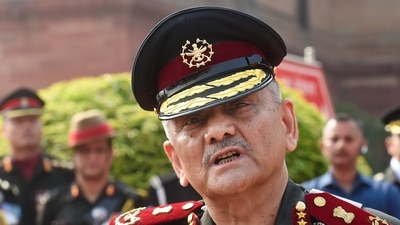 New Chief of Defence Staff (CDS) General Anil Chauhan addresses media after inspecting a Guard of Honour, in New Delhi, Friday, Sept. 30, 2022. (PTI) New Chief of Defence Staff (CDS) General Anil Chauhan addresses media after inspecting a Guard of Honour, in New Delhi, Friday, Sept. 30, 2022. (PTI)