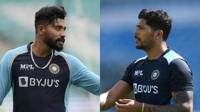 Mohammed Siraj and Umesh Yadav made a spectacle out of the optional net session (AP/Getty) Mohammed Siraj and Umesh Yadav made a spectacle out of the optional net session (AP/Getty)