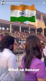 Allu Arjun shared a video greeting his fans with wife and jawans. Allu Arjun shared a video greeting his fans with wife and jawans. 