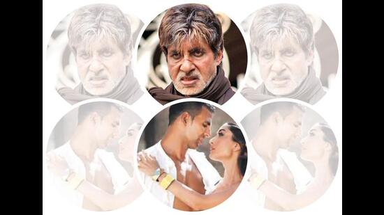 Amitabh Bachchan in Ram Gopal Varma’s Sholay remake, Aag; Akshay Kumar and Kareena Kapoor in Kambakkht Ishq Amitabh Bachchan in Ram Gopal Varma’s Sholay remake, Aag; Akshay Kumar and Kareena Kapoor in Kambakkht Ishq