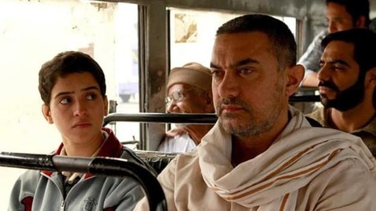 Sanya Malhotra and Aamir Khan in Dangal (Film still) Sanya Malhotra and Aamir Khan in Dangal (Film still)