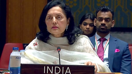 &nbsp;Ambassador of India to UN Ruchira Kamboj at UNSC briefing.(ANI file image)