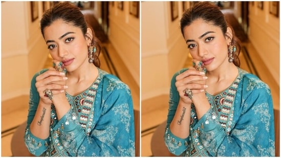 Rashmika’s ethnic diaries are a treat for sore eyes. Here's a picture of the actor acing yet another ethnic look.(Instagram/@rashmika_mandanna)