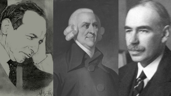 L-R: Michael Kalecki, Adam Smith, John Maynard Keynes.&nbsp;(Wikimedia Commons)