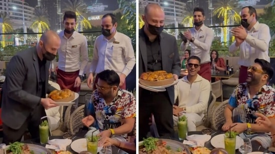 Kapil Sharma enjoying his incredible feast in Dubai. 