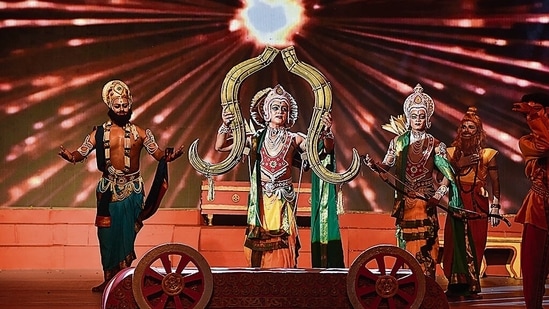 Scenes from Shriram Bhartiya Kala Kendra's annual dance drama ‘Shri Ram’. (Sanjeev Verma/HT Photo)