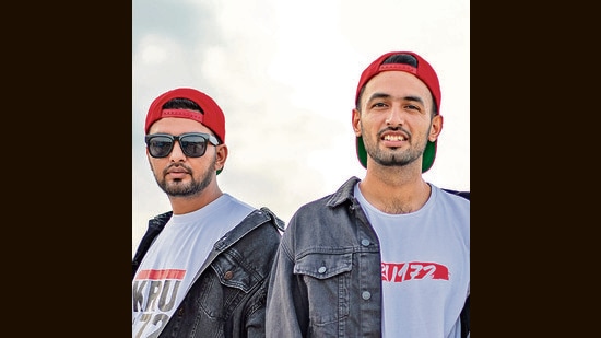 Rappers Navdeep Singh, 34, and Harsimran Jit Singh, 30, from Chandigarh who formed their band, Kru 172, in 2008, are giving Puadhi dialect a platform through their songs. (Jaspreet Singh)