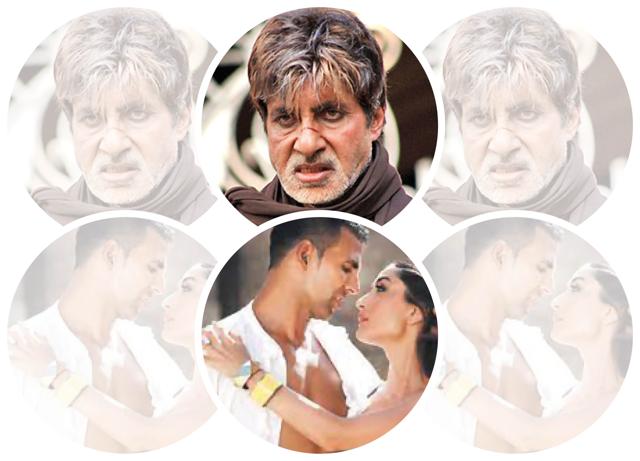 Amitabh Bachchan in Ram Gopal Varma’s Sholay remake, Aag; Akshay Kumar and Kareena Kapoor in Kambakkht Ishq Amitabh Bachchan in Ram Gopal Varma’s Sholay remake, Aag; Akshay Kumar and Kareena Kapoor in Kambakkht Ishq