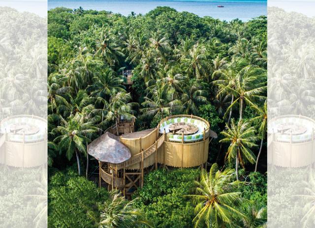 Zipline dining at Flying Sauces at Soneva Fushi