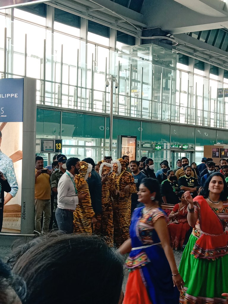 Staff were dressed in tiger costumes and traditional dresses. Staff were dressed in tiger costumes and traditional dresses.