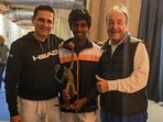 Manas Dhamne (centre) with renowed Italian coach Riccardo Piatti (right) Manas Dhamne (centre) with renowed Italian coach Riccardo Piatti (right)