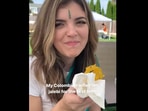 Columbian woman tried jalebi for the first time(Instagram/@collengowda) Columbian woman tried jalebi for the first time(Instagram/@collengowda)