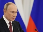 Russia-Ukraine War: Russian President Vladimir Putin speaks during a ceremony.(AP) Russia-Ukraine War: Russian President Vladimir Putin speaks during a ceremony.(AP)