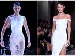 Bella Hadid closes Coperni's Spring 2023 show at Paris Fashion Week. (AFP) Bella Hadid closes Coperni's Spring 2023 show at Paris Fashion Week. (AFP)
