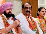 Capt Amarinder Singh addressing a press conference in Chandigarh on Saturday. (HT photo)