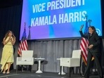 Vice President Kamala Harris arrives to speak with Priyanka Chopra Jonas, left, at the DNC Women's Leadership Forum, Friday, Sept. 30, 2022, at The Mayflower Hotel, in Washington. (AP Photo/Jacquelyn Martin) Vice President Kamala Harris arrives to speak with Priyanka Chopra Jonas, left, at the DNC Women's Leadership Forum, Friday, Sept. 30, 2022, at The Mayflower Hotel, in Washington. (AP Photo/Jacquelyn Martin)
