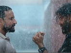 Saif Ali Khan and Hrithik Roshan in a still from Vikram Vedha. Saif Ali Khan and Hrithik Roshan in a still from Vikram Vedha.