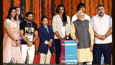 Haryana athletes dominate 36th National Games (PTI) Haryana athletes dominate 36th National Games (PTI)