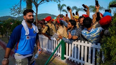 Indian cricketer Rishabh Pant leaves after a practice session in Guwahati (AP) Indian cricketer Rishabh Pant leaves after a practice session in Guwahati (AP)