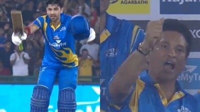 Sachin Tendulkar reacts to Naman Ojha's century. (Twitter) Sachin Tendulkar reacts to Naman Ojha's century. (Twitter)