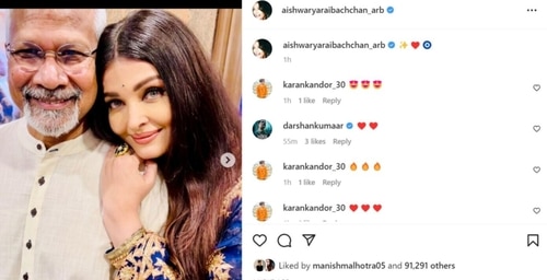 Aishwarya Rai shared pics with Mani Ratnam. Aishwarya Rai shared pics with Mani Ratnam. 