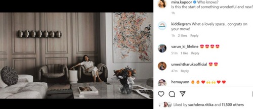 Mira Rajput shared a new photo of herself on Instagram. Mira Rajput shared a new photo of herself on Instagram. 