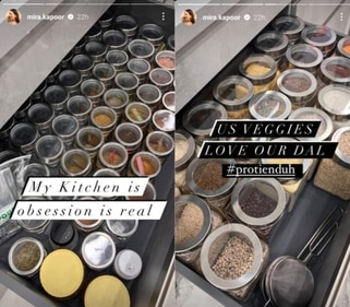 Mira Rajput shared a series of photos from her kitchen on Instagram Stories. Mira Rajput shared a series of photos from her kitchen on Instagram Stories. 