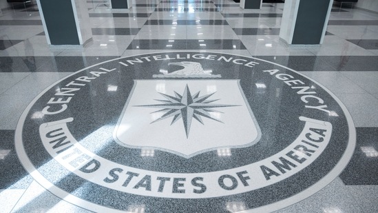 The seal of Central Intelligence Agency is seen in the lobby the headquarters building in Langley,(AP)