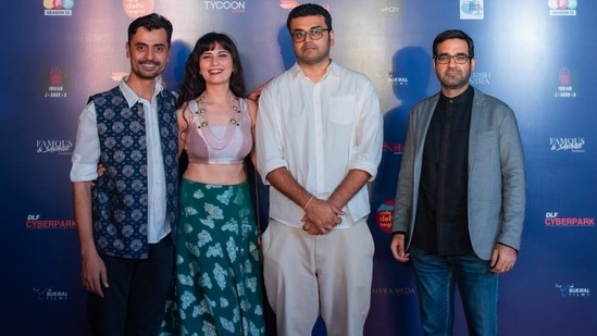 Fairy Folk director Karan Gour with producer Anukampa Harsh and the film's star Mukul Chadha.