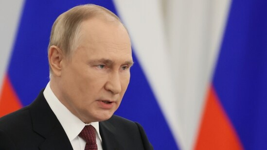 Russia-Ukraine War: Russian President Vladimir Putin speaks during a ceremony.(AP)