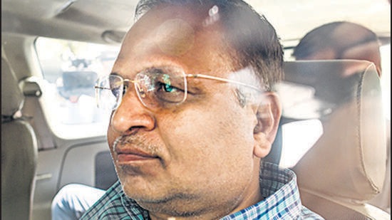 ED has accused Delhi minister Satyendar Jain of having laundered money through four companies allegedly linked to him and where he was holding shares, while amassing disproportionate income. (Sanchit Khanna/HT Photo) ED has accused Delhi minister Satyendar Jain of having laundered money through four companies allegedly linked to him and where he was holding shares, while amassing disproportionate income. (Sanchit Khanna/HT Photo)