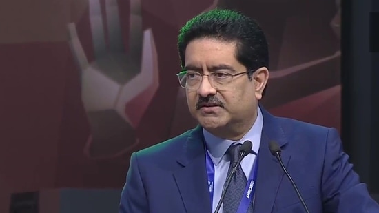 Aditya Birla Group chairman Kumar Mangalam Birla at the inauguration of the India Mobile Congress 2022 at Pragati Maidan in New Delhi.(ANI)