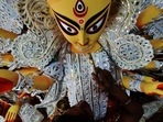 Durga idol 'Ashtadhatu' 11 feet and weighing over 1,000 kg installed in Kolkata
