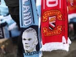 General view of merchandise for sale outside the stadium before the match&nbsp;