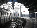 A Metro train approaches Tagore Garden on the Blue Line. (Sanchit Khanna/HT Archive) A Metro train approaches Tagore Garden on the Blue Line. (Sanchit Khanna/HT Archive)