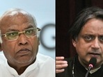Congress veteran Mallikarjun Kharge and Lok Sabha MP Shashi Tharoor. Congress veteran Mallikarjun Kharge and Lok Sabha MP Shashi Tharoor.
