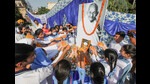Students pay tribute to Mahatma Gandhi on his birth anniversary, Jammu, October 2, 2022 (PTI) Students pay tribute to Mahatma Gandhi on his birth anniversary, Jammu, October 2, 2022 (PTI)