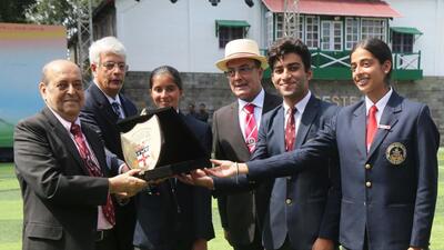 Former Chief Election Commissioner of India Navin Chawla being felicitated during the 175th year of the foundation day of The Lawrence School, Sanawar, in Solan on Sunday. (HT Photo) Former Chief Election Commissioner of India Navin Chawla being felicitated during the 175th year of the foundation day of The Lawrence School, Sanawar, in Solan on Sunday. (HT Photo)