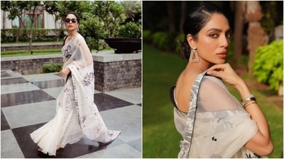 Ponniyin Selvan star Sobhita Dhulipala meets the press in monochrome ethnics (Instagram/@sobhitad) Ponniyin Selvan star Sobhita Dhulipala meets the press in monochrome ethnics (Instagram/@sobhitad)