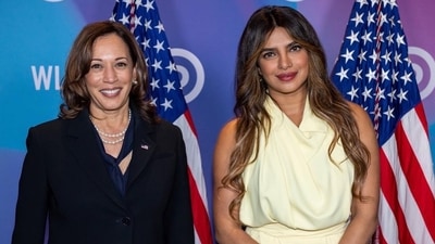 Priyanka Chopra with US Vice President Kamala Harris. Priyanka Chopra with US Vice President Kamala Harris.