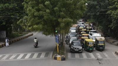 Gurugram, India - Sept. 16, 2022: A view of the Jharsa Crossing, in Gurugram, India, on Friday, September 16, 2022. GMDA has approved the proposal of converting old traffic lights into smart signals which will have provision for movement of pedestrians. (Photo by Vipin Kumar/ Hindustan Times)**To go with Abhishek Behl’s story** (Hindustan Times) Gurugram, India - Sept. 16, 2022: A view of the Jharsa Crossing, in Gurugram, India, on Friday, September 16, 2022. GMDA has approved the proposal of converting old traffic lights into smart signals which will have provision for movement of pedestrians. (Photo by Vipin Kumar/ Hindustan Times)**To go with Abhishek Behl’s story** (Hindustan Times)