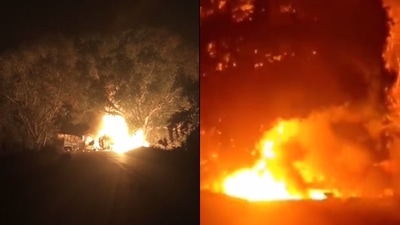 Ethanol tanker catches fire after collision with tractor-trolley in Sitapur, UP. (Sourced)