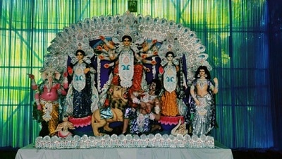 A Durga pandal in Lucknow. A Durga pandal in Lucknow.