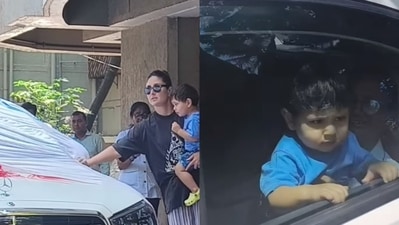Kareena Kapoor Khan and Saif Ali Khan welcome new car home. (Viral Bhayani) (Viral Bhayani)