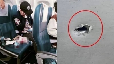The injured passenger inside the flight in Myanmar. (Source: Instagram/cabin_crew_club) The injured passenger inside the flight in Myanmar. (Source: Instagram/cabin_crew_club)