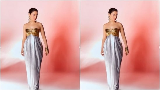 Tamannaah played muse to fashion designer house Dash And Dot and picked a metallic dress from the shelves of the designer house.(Instagram/@tamannaahspeaks)