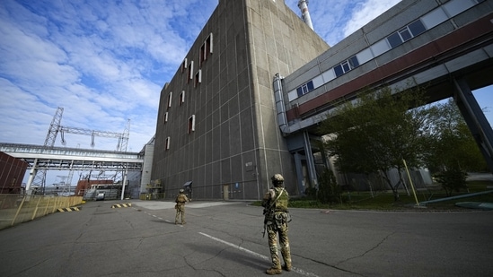 Russia-Ukraine War: Russian servicemen guard an area of the Zaporizhzhia Nuclear Power Station, the largest nuclear power plant in Europe.(AP)