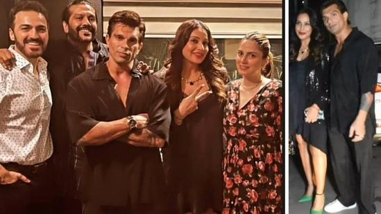 Bipasha Basu and Karan Singh Grover attended Ayaz Khan's birthday dinner on Saturday.&nbsp;